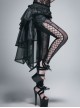 Gothic Style Slightly Transparent Lace Layered Mesh Fabric Waist Elastic Band Black Fluffy Skirt