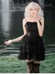 Ivory Tower Series French Retro Black Ribbon Bowknot Ruffles Lace Elegant Classic Lolita Sleeveless Fluffy Tutu Dress