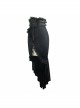 Punk Style Asymmetrical Elastic Thin Front Middle Eyelet Rope With Invisible Zipper Black Half Slit Tight Skirt