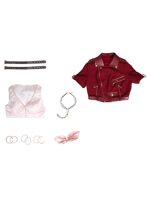 Game Final Fantasy VII Remake Halloween Cosplay Aerith Gainsborough Updated Version Costume Set Without Shoes