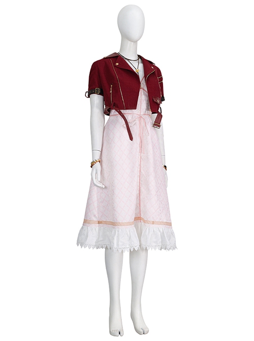 Game Final Fantasy VII Remake Halloween Cosplay Aerith Gainsborough Updated Version Costume Set Without Shoes