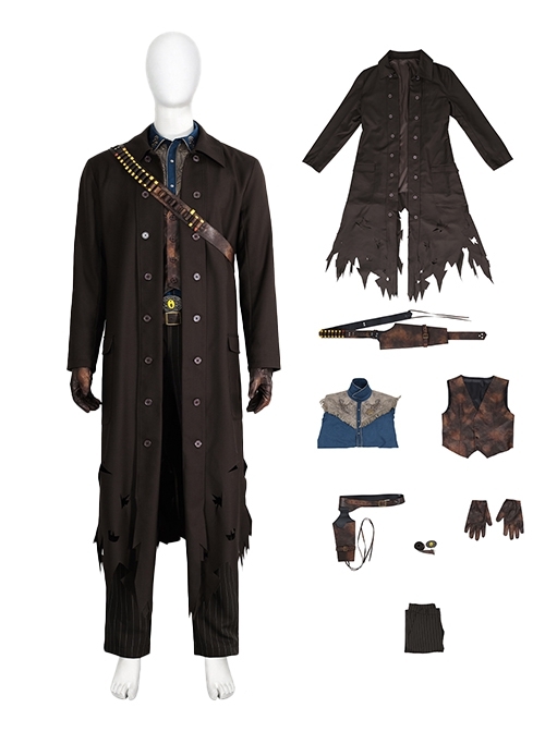 TV Drama Fallout Halloween Cosplay The Ghoul Cooper Howard Costume Set Without Shoes Without Hat