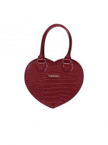 Love Party Series Crocodile Pattern Elegant French Style Lady Heart Shape Classic Lolita Crossbody Bags