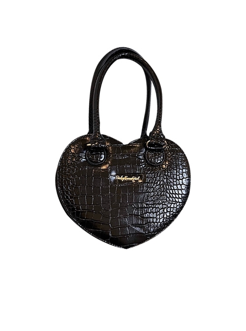 Love Party Series Crocodile Pattern Elegant French Style Lady Heart Shape Classic Lolita Crossbody Bags