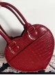 Love Party Series Crocodile Pattern Elegant French Style Lady Heart Shape Classic Lolita Crossbody Bags