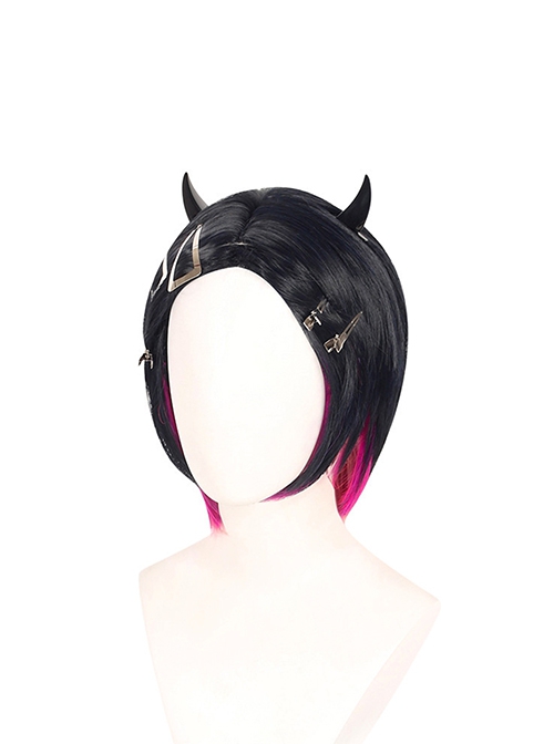 Game Valorant Halloween Cosplay Clove Accessories Gradient Wig And Headgears