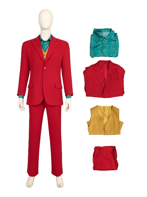 Movie Joker 2 Folie à Deux Halloween Cosplay Arthur Fleck Red Suit Costume Set Without Wig Without Shoes