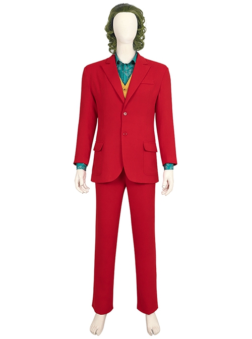 Movie Joker 2 Folie à Deux Halloween Cosplay Arthur Fleck Red Suit Accessories Green Wig