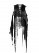 Punk Style Asymmetric Vintage Ripped Lace Front Center Adjustable Eyelet Tie Black Vintage Corset