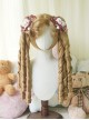 European Aristocratic Retro Long Roman Curly Double Ponytail Braids Sweet Lolita Tiger Mouth Clip Dual Horsetail Wig