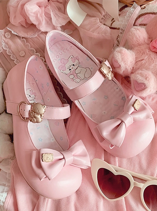 Hug Series Mikko Joint Brand Little Cat Bowknot Sweet Lolita Round Toe Low Heel Mary Jane Shoes