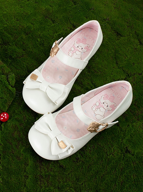 Hug Series Mikko Joint Brand Little Cat Bowknot Sweet Lolita Round Toe Low Heel Mary Jane Shoes