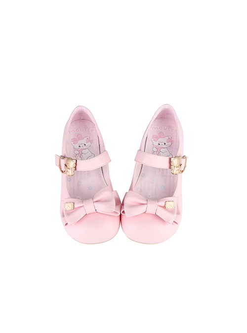 Hug Series Mikko Joint Brand Little Cat Bowknot Sweet Lolita Round Toe Low Heel Mary Jane Shoes