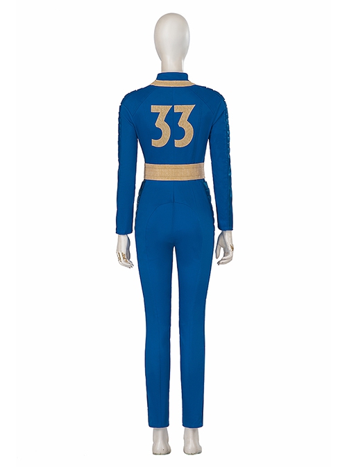 TV Drama Fallout Halloween Cosplay MacLean Blue Bodysuit Costume Set  Without Boots