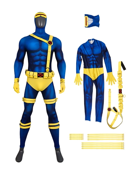 Anime X-Men '97 Halloween Cosplay Cyclops Scott Summers Costume Set Without Boots