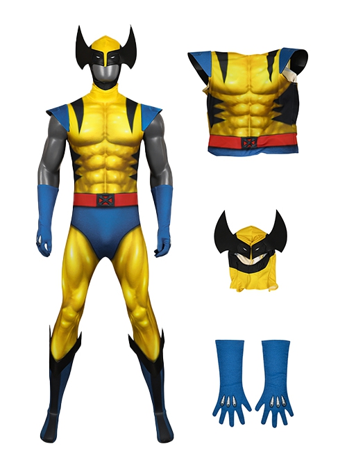 Anime X-Men '97 Halloween Cosplay Wolverine Bodysuit Costume Set Without Wolf Paws