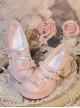 Tsubaki Tea Series Cute Retro 3D Flower Rose Elegant Sweet Lolita Round Toe High Heel Mary Jane Shoes