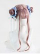 Iridescent Satin Chinoiserie Mesh Yarn Long Ribbon Tassel Sweet Lolita Cute Meatball Head Hair Ring Hair Rope