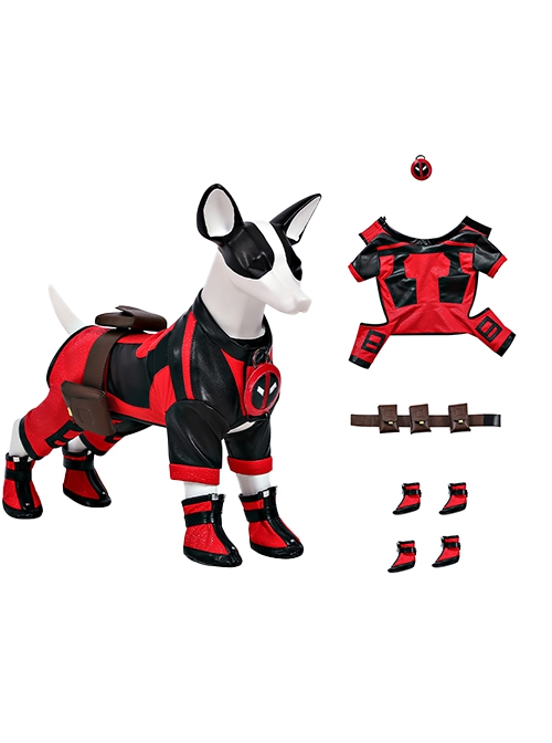 Movie Deadpool & Wolverine Halloween Cosplay Dogpool Wade Dog Costume Full Set