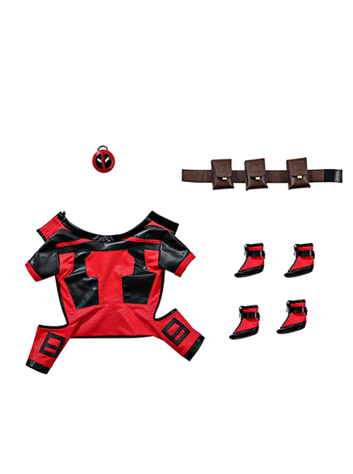 Movie Deadpool & Wolverine Halloween Cosplay Dogpool Wade Dog Costume Full Set