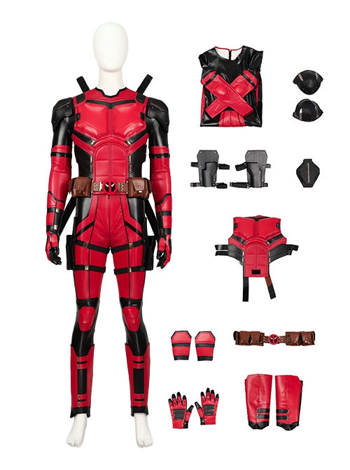 Movie Deadpool & Wolverine Halloween Cosplay Deadpool Samurai Costume Set Without Boots Without Props