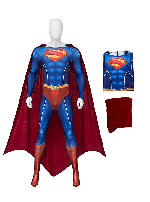 Game Suicide Squad Kill the Justice League Halloween Cosplay Superman Costume Bodysuit Full Set