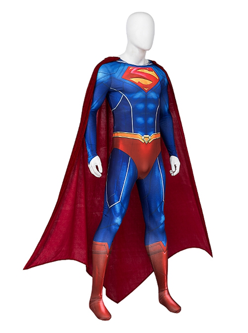 Game Suicide Squad Kill the Justice League Halloween Cosplay Superman Costume Bodysuit Full Set