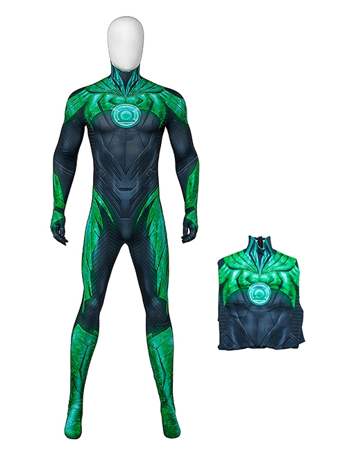 Game Suicide Squad Kill the Justice League Halloween Cosplay Green Lantern Costume Bodysuit