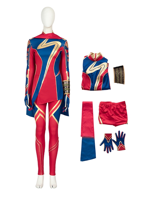 TV Drama Ms Marvel Halloween Cosplay Kamala Khan Costume Set Without Shoes