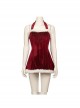 Movie Love Actually Halloween Cosplay Retro Style Christmas Red Dress Suit Costume Set Without Shoes