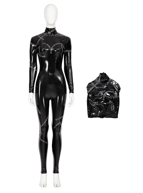 Batman Returns 1992 Halloween Cosplay Catwoman Selina Kyle Costume Black Bodysuit