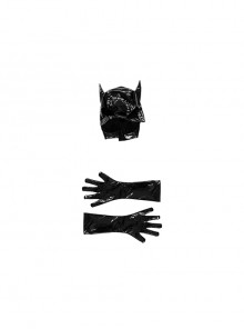 Batman Returns 1992 Halloween Cosplay Catwoman Selina Kyle Costume Accessories Black Headgear And Gloves