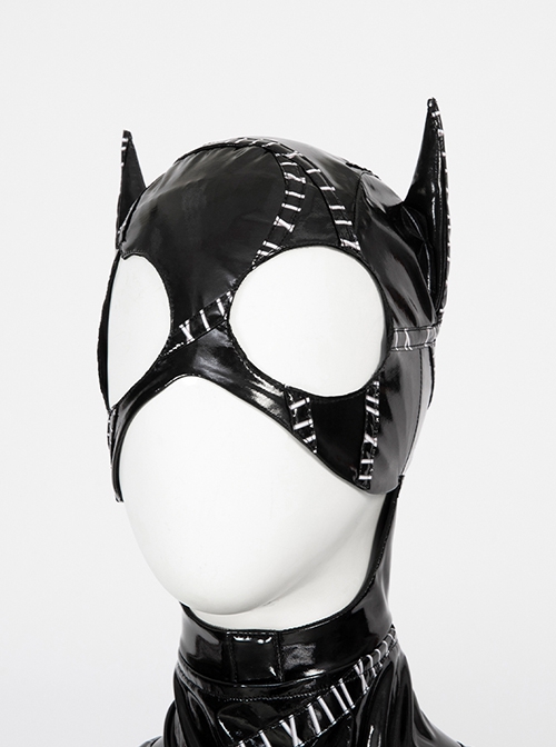 Batman Returns 1992 Halloween Cosplay Catwoman Selina Kyle Costume Accessories Black Headgear And Gloves