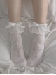 Exquisite Ballet Style Versatile Daily Cross Lace Cute Ribbon Bowknot Sweet Lolita Cotton Socks