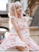 Miss Mewmew Series Cute Pink Kitty Paw Sweet Lolita Ruffles Bowknot Soft Girl Camisole Skirt Cat Ear Hairpin Set