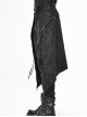 Punk Style Twill Weave Front And Back Asymmetrical Print Men's Black Daily Skirt