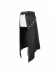 Punk Style Twill Weave Front And Back Asymmetrical Print Men's Black Daily Skirt