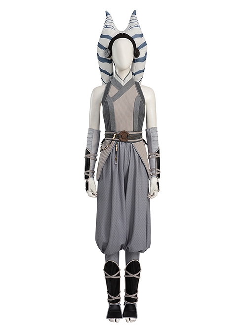 Star Wars TV Drama Halloween Cosplay Ahsoka Tano Gray Robe Version Costume Set Without Shoes