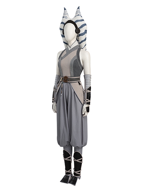 Star Wars TV Drama Halloween Cosplay Ahsoka Tano Gray Robe Version Costume Set Without Shoes