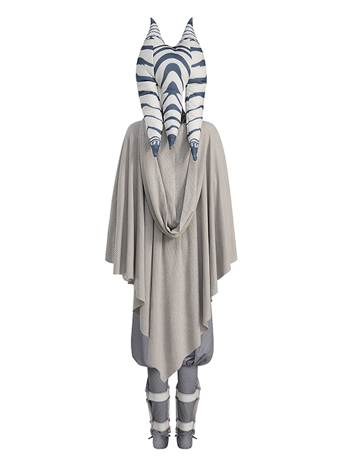 Star Wars TV Drama Halloween Cosplay Ahsoka Tano Gray Robe Version Costume Set Without Shoes