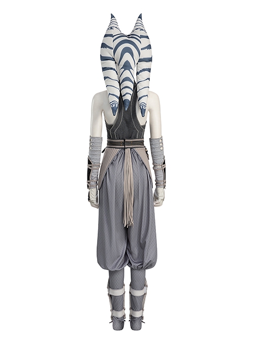 Star Wars TV Drama Halloween Cosplay Ahsoka Tano Gray Robe Version Costume Set Without Shoes