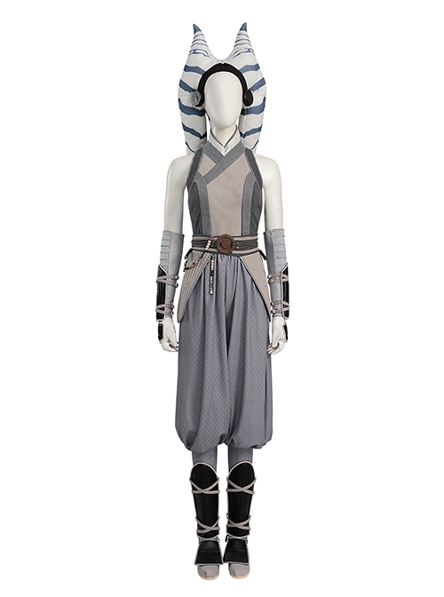 Star Wars TV Drama Halloween Cosplay Ahsoka Tano Gray Robe Version Accessories Gray Shoes