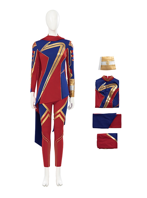 Captain Marvel II Halloween Cosplay Ms. Marvel Combat Clothing Costume Set Without Shoes