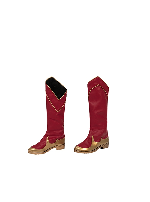 Captain Marvel II Halloween Cosplay Ms. Marvel Combat Accessories Red Zippered Boots