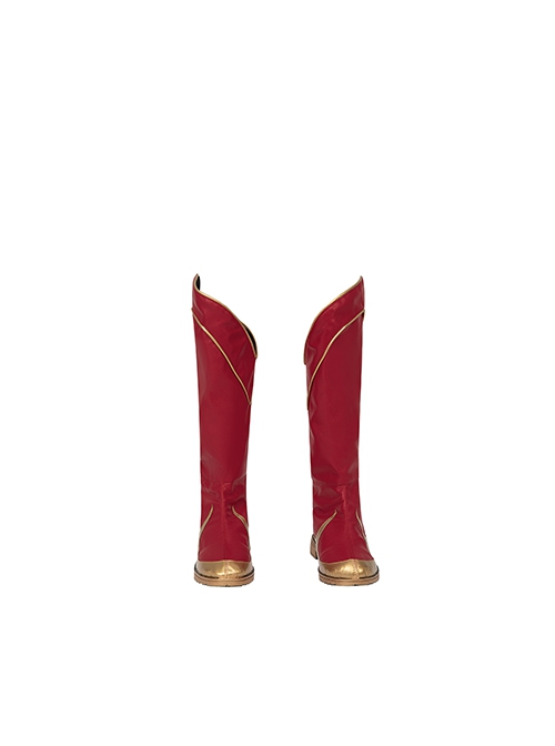 Captain Marvel II Halloween Cosplay Ms. Marvel Combat Accessories Red Zippered Boots