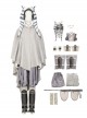 Star Wars Halloween Cosplay Ahsoka Tano White Battle Suit Costume Set Without Shoes