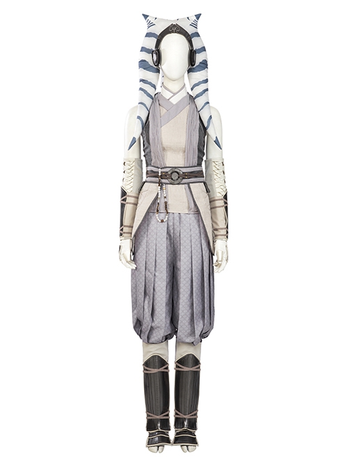 Star Wars Halloween Cosplay Ahsoka Tano White Battle Suit Costume Set Without Shoes