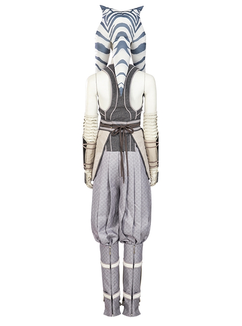 Star Wars Halloween Cosplay Ahsoka Tano White Battle Suit Costume Set Without Shoes