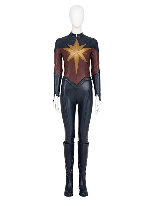 Captain Marvel II Halloween Cosplay Carol Danvers Team Uniform Bodysuit Accessories Blue Boots