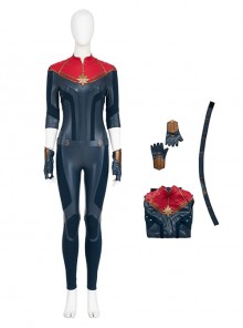 Captain Marvel II Halloween Cosplay Carol Danvers Battle Suit Bodysuit Costume Set Without Shoes